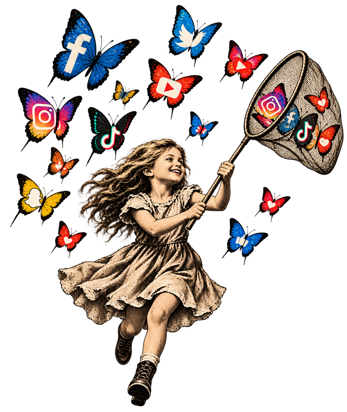 SOCIAL BUTTERFLIES original Ars Belli artwork